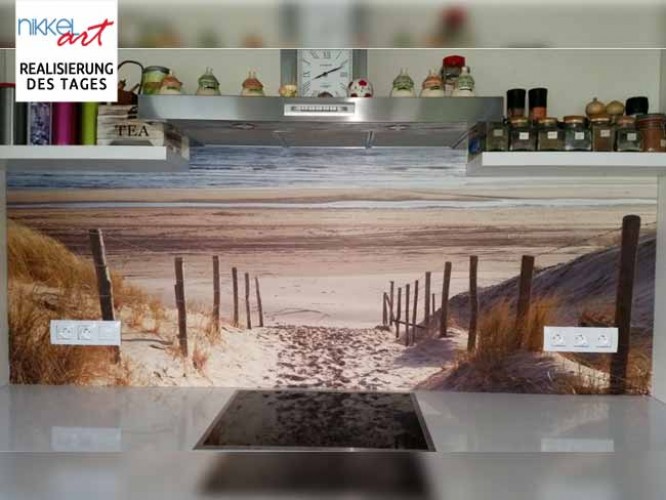 Küchenrückwand foto glas Nordsee Strand auf Langeoog